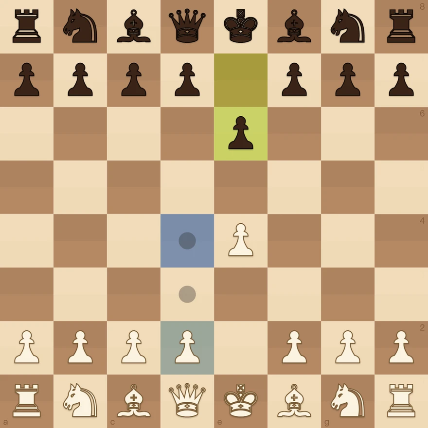 A suggested move highlighted on a chess board